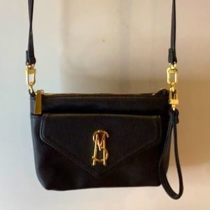 JAZZY TOP ZIP MINI CROSSBODY BAG IN BLACK and Goldtone